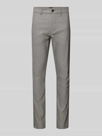 Boss Orange by Hugo Boss BOSS Orange Slim Fit Chino aus Baumwoll-Mix mit Leinen und Viskose-Anteil Modell Chino-Slim-2 in Mittelgrau, Gr&ouml;&szlig;e 30/32