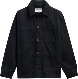 Sebago Dorr Workwear Jacket - Heren - Zomerjassen - Blauw - S - Katoen - Jassen