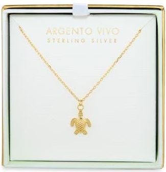 Argento Vivo Turtle Charm Necklace in Gold at Nordstrom Rack