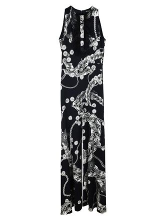 Just Cavalli Black Crystal Embellished Sleeveless Gown Size XXS