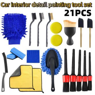 OEM Juego De 21 Cepillos Para Lavar Coches, Que Incluye Un Cepillo Para Las Rejillas De Ventilaci&oacute;n, Un Cepillo Para Limpiar Las Ruedas Y Un Cepillo Para 