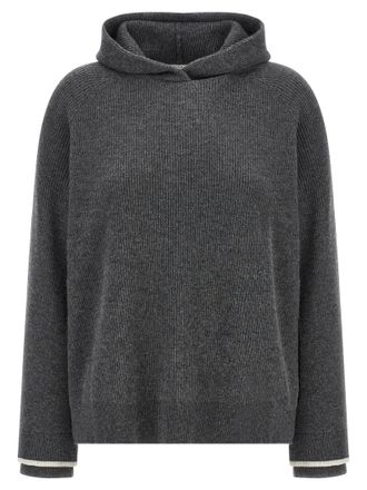 Brunello Cucinelli Hooded Sweater Sweaters And Cardigans Gray
