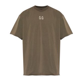 44 Label Group T-Shirts, male, Brown, Size: 2XL T-shirt with printed logo