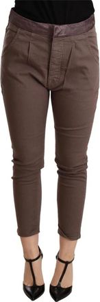 Cycle Bruine Skinny Cropped Broek - Dames - Vrijetijds broeken - Bruin - W25 - Katoen - Broeken
