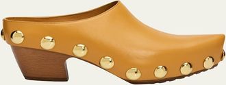 Bottega Veneta 30mm Gondola Shiny Natural Leather Clogs