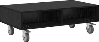 vidaXL Mesa Lateral Con Ruedas Roble Negro 90 X 50 X 30 Cm Vidaxl