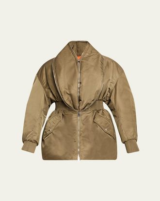 Givenchy Dual-Zipper Shawl Collar Bomber Jacket