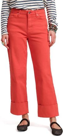 Frances Valentine Smarty Cuffed Jeans Solid Denim in Red at Nordstrom, Size 10
