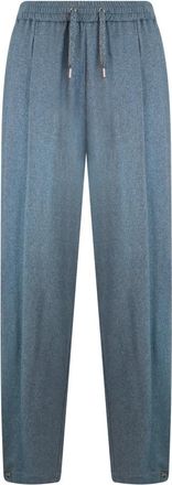 Herno Rechte broek - Dames - Broeken - Blauw - M - Wol - Broeken