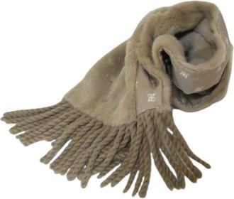Fendi Pre-owned Scarves, female, Brown, Size: ONE SIZE Pre-owned Mink Fringe Stole