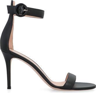 Gianvito Rossi Womens Heeled Sandals With Stiletto Heel Black Leather
