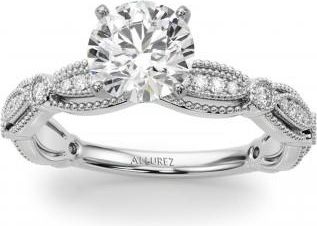 Allurez Antique Style Lab Grown Diamond Engagement Ring in Palladium (0.20ct)