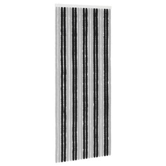 vidaXL Cortina De Insectos De Chenilla Gris Y Negro 90 X 220 Cm Vidaxl