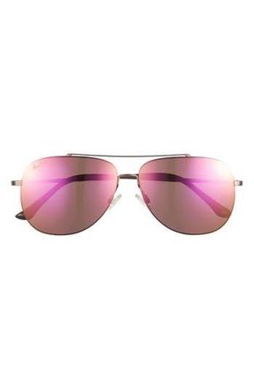 Maui Jim 58mm Aviator Polarized Sunglasses in Brown Brown Sunrise at Nordstrom Rack