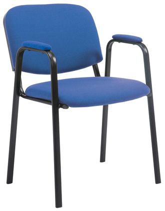 Clp Silla con patas de metal y asiento en Tela Azul