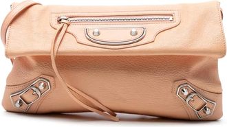 Balenciaga Clutch a busta Chevre Motocross con tracolla e dettagli metallici 2015 - Rosa