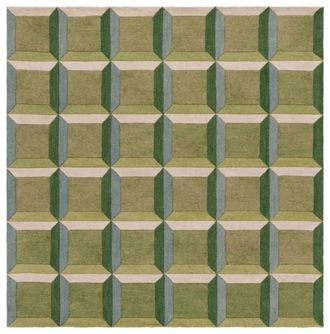 Safavieh Alfombra lana verde/beige 183 x 183 cm