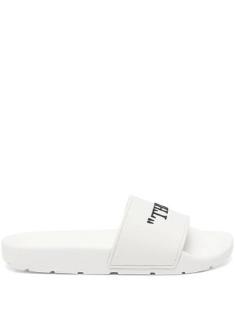 Off-white graphic-print flip flops