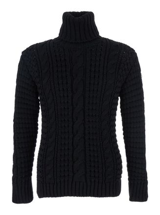 Moncler Black Knitted Turtle Neck Sweater