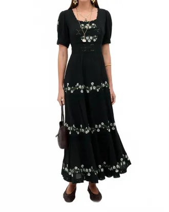 Rixo Phillipa Lilia Embroidery Dress In Black