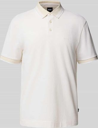 HUGO BOSS Regular Fit Poloshirt aus reiner Baumwolle in Offwhite, Größe XXL