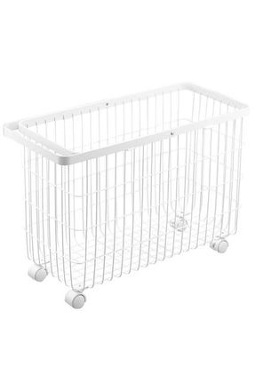 Yamazaki Tableware Rolling Laundry Basket in White at Nordstrom