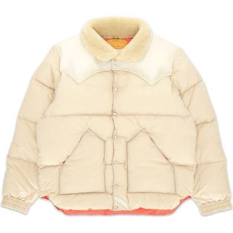 Fortela Christy Shearling Collar Nylon Jacket in Beige at Nordstrom, Size 44