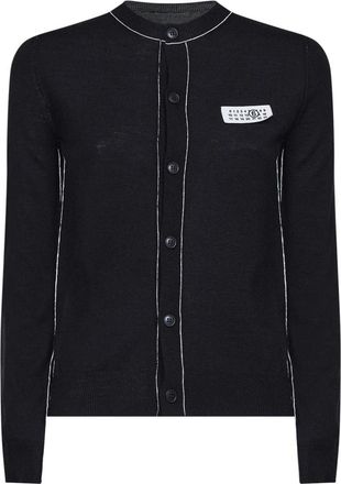 Maison Margiela Gebreide Cardigan met Knopen - Dames - Vesten - Zwart - L - Wol - Truien & Vesten