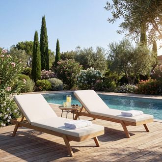 Maisons du monde Colch&oacute;n crudo para tumbona de 7 cm