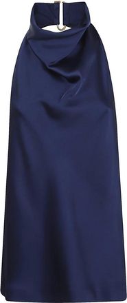 Stella McCartney Satijnen Haltertop - Dames - Tops zonder mouwen - Blauw - 2XS - Satijn - Tops