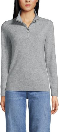 Lands End Cashmere Quarter Zip Sweater in Gray Heather at Nordstrom, Size X-Large