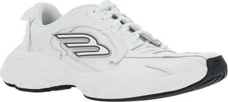 Balenciaga Mens White Low Top Sneakers With Logo Detail Bovine Trainers