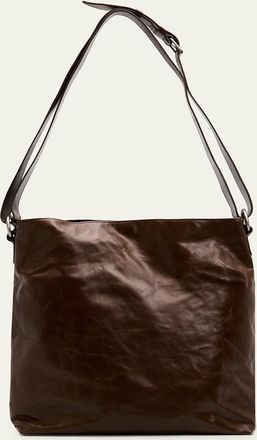 Dries Van Noten Mens Leather Messenger Bag
