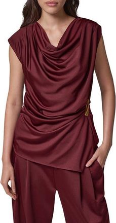 DKNY Cowl Neck Sleeveless Top in Blk Cherry at Nordstrom, Size X-Large