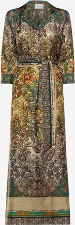 Pierre-Louis Mascia Midi-Kleid mit Kubanischem Kragen Aloe