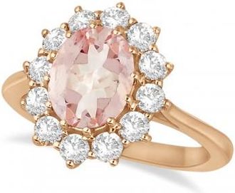 Allurez Oval Morganite and Diamond Ring 18k Rose Gold (3.60ctw)