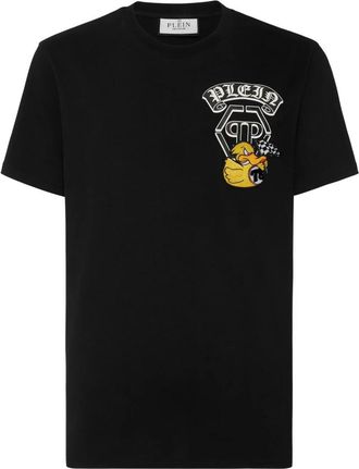 Philipp Plein T-Shirt Ronde Hals SS Gothic Duck - Heren - T-shirts - Zwart - 4XL - Katoen - Tops