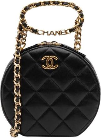 Chanel Pre-owned Leather chanel-bags - Dames - Vintage Mini Tas - Zwart - ONE Size - Vintage
