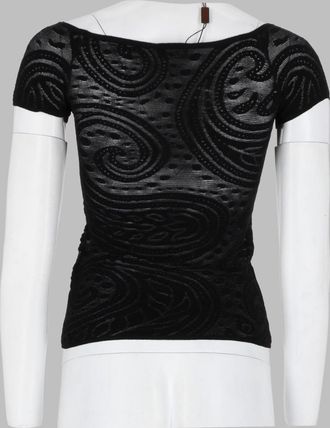 Etro Womens Paisley Jacquard Top Black Viscose Tops