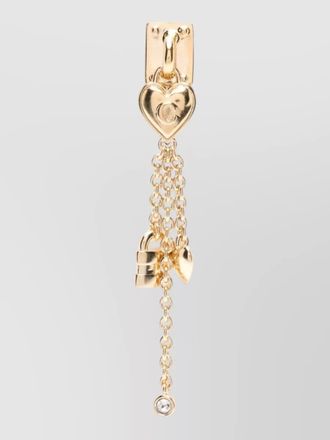 Chlo&eacute; chain drop earrings gemstone heart charm