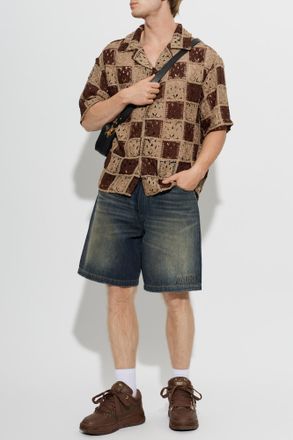 Amiri Shirt With Decorative Weave, Mens, Brown