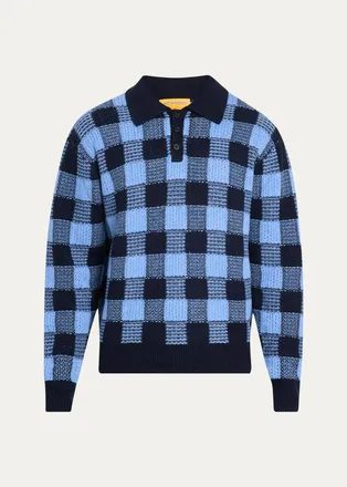 Guest In Residence Mens Wool & Cashmere Polo Sweater
