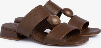 Pedro Garcia Slide sandal in brown leather | Eris | Fall-winter 26 |