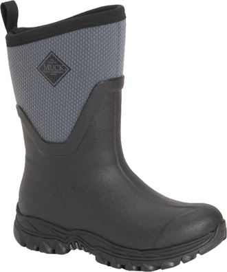 The Original Muck Boot Company Womens Arctic Sport Mid Fleece Lined Waterproof Pull on Boot, Black Grey, 6