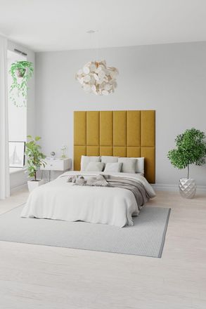 Aspire Home Accents EasyMount Wall Mounted Upholstered Panels, Modular DIY Headboard in Plush Velvet Fabric (Pack of 8) in Light Grey