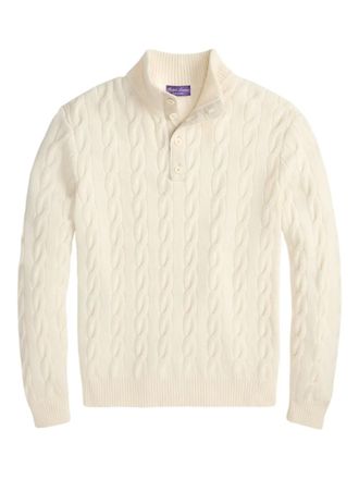 Ralph Lauren Purple Label cable-knit sweater - men - Cashmere - M - Neutrals