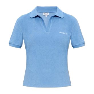 Hunza G Tops, Dames, Blauw, M, Katoen, Terry Towelling Polo