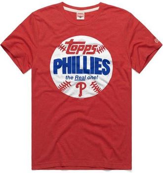Homage Mens Homage Red Philadelphia Phillies MLB x Topps Baseball The Real One Tri-Blend T-Shirt at Nordstrom, Size Medium
