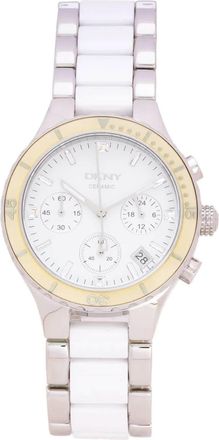 DKNY Chronograph Wite Dial Steel and Ceramic Bracelet Ladies Watch NY8502