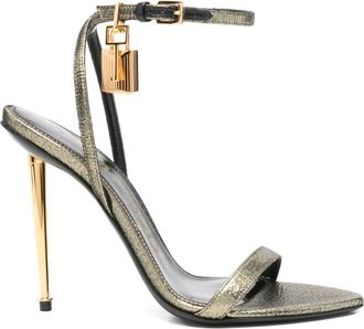 Tom Ford 115 mm sandalen met stilettohak en hangslot - Goud